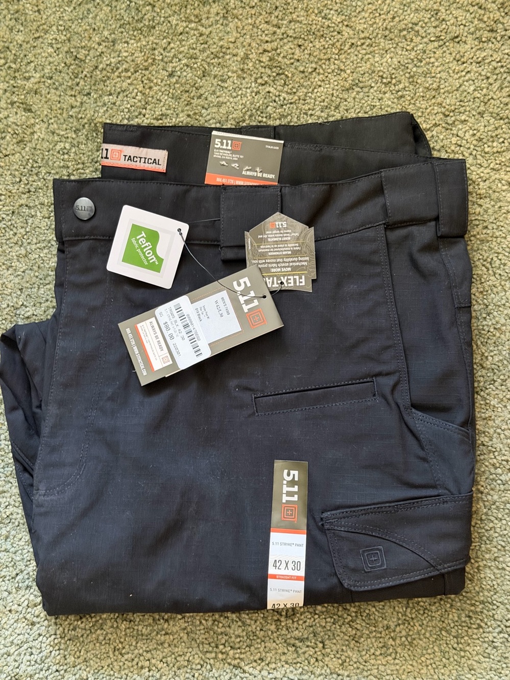 Black 5.11 Men's Tactical Pants # 74369 - 42 x 30